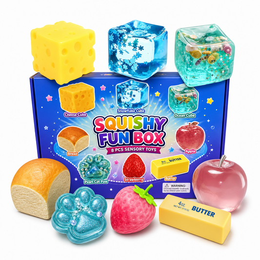 8-Piece Cute Animal Squishy Gift Pack, Malt Sugar Slow-Rebound Fidget, Assorted Sensory Stress Relief Bundle, Perfect Party Favor & Holiday Present